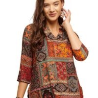 Women's Short Kurti in TopsTunic Rayon Cotton Blend | Ladies Ethnic Tunic