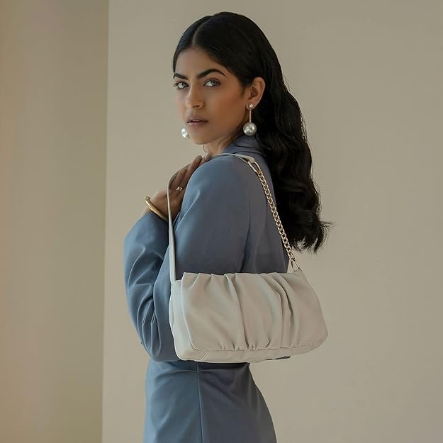 Miraggio Irene Soft Gathered Women's Shoulder Handbag | Small Hand Bags For Women | Stylish Shoulder Purse For Ladies - Image 3