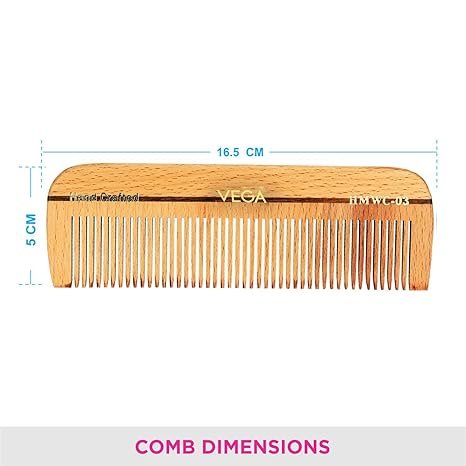 Vega Wooden Dressing Hair Comb for Women & Men, Fine Tooth Anti-Static Comb for Frizzy Hair, Detangling & Smooth Styling, Natural Wood Comb for Thin Hair, (India's No.1* Hair Comb Brand, HMWC-03) - Image 5