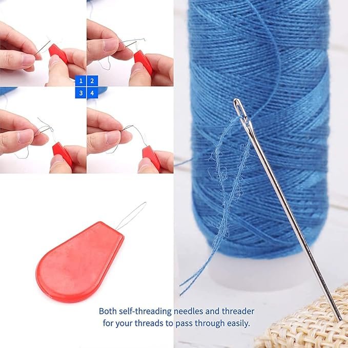 Portable Sewing Kit, Fapiwen Home Sewing Kit, DIY Sewing Supplies for Adults and Kids, Sewing Supplies and Accessories Contains 12 Spools of Thread of 100m, Sewing Needles and Tape Measure Etc - Image 3