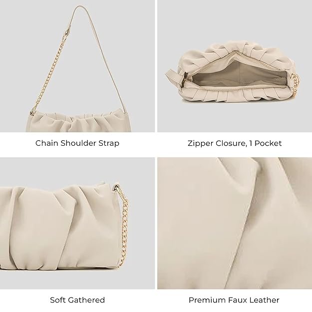 Miraggio Irene Soft Gathered Women's Shoulder Handbag | Small Hand Bags For Women | Stylish Shoulder Purse For Ladies - Image 5
