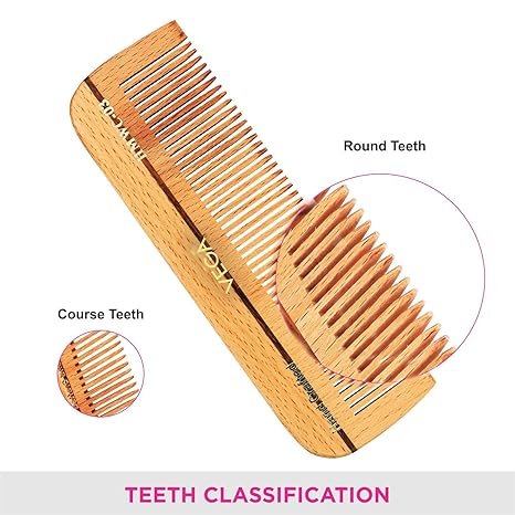 Vega Wooden Dressing Hair Comb for Women & Men, Fine Tooth Anti-Static Comb for Frizzy Hair, Detangling & Smooth Styling, Natural Wood Comb for Thin Hair, (India's No.1* Hair Comb Brand, HMWC-03) - Image 6