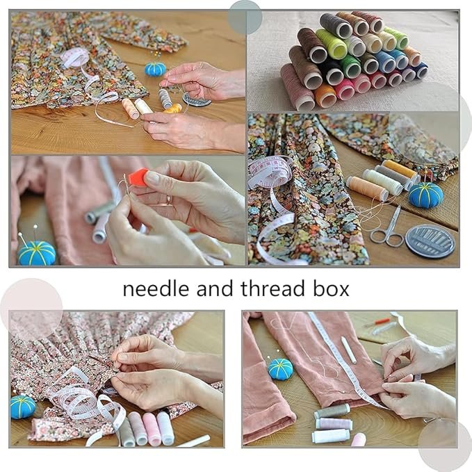 Portable Sewing Kit, Fapiwen Home Sewing Kit, DIY Sewing Supplies for Adults and Kids, Sewing Supplies and Accessories Contains 12 Spools of Thread of 100m, Sewing Needles and Tape Measure Etc - Image 8