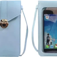 Momisy Blue Women Sling Bag Mobile Bag Cellphone Sling Bag Card Holder Wallet Handbag