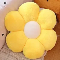 Sunflower Shaped 6 Kali Cute Preppy Decorative Throw Pillow|Floor Cushion with Fibre Filling for Aesthetic Decoration (Yellow, 25CM)