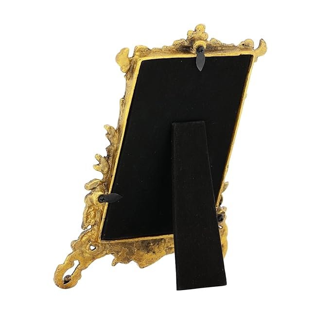 LABHCART Vintage Baroque Style Tabletop Rectangular Photo Frame, Gold Decorative Table Frame, 21 x 16 cm - Image 5