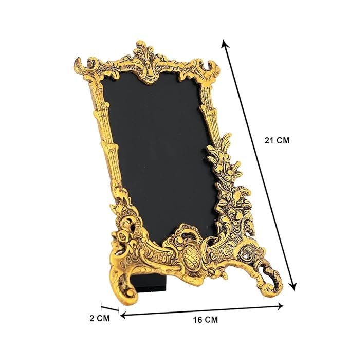 LABHCART Vintage Baroque Style Tabletop Rectangular Photo Frame, Gold Decorative Table Frame, 21 x 16 cm - Image 4