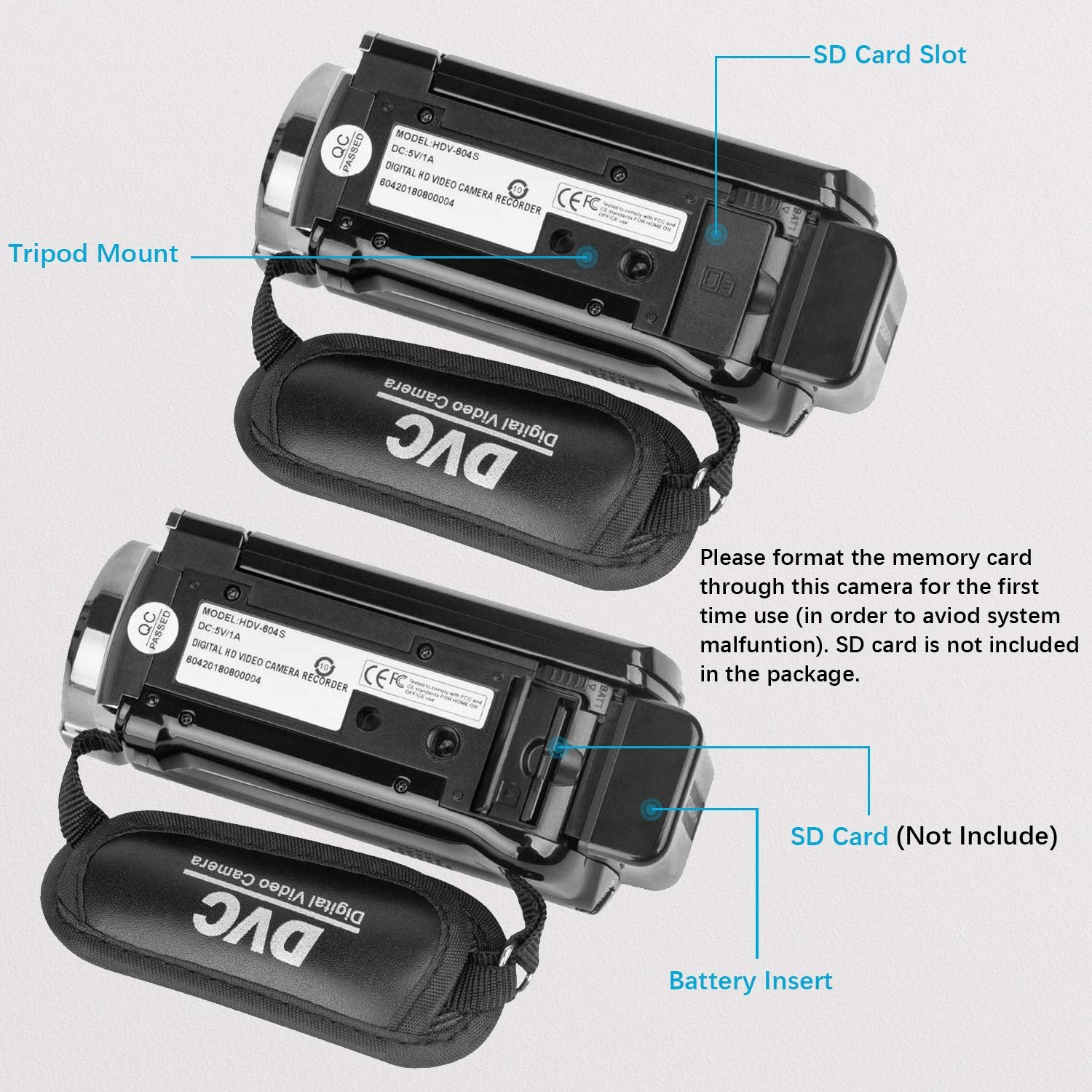 Kimire Full HD 1080P digital video camera camcorder with 24MP resolution, 16X digital zoom and 270-degree rotating LCD