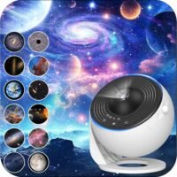 Galaxy Projector, 13 in 1 Home Planetarium Star Light Projector for Bedroom, 360° Rotating Mist Lamp Starry Sky Night Light with 12 Solar System Constellation Moon for Children Adults