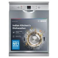 Bosch SMS66GI01I 13 place settings free standing dishwasher in Silver Inox with Intensive Kadhai program for Indian utensils